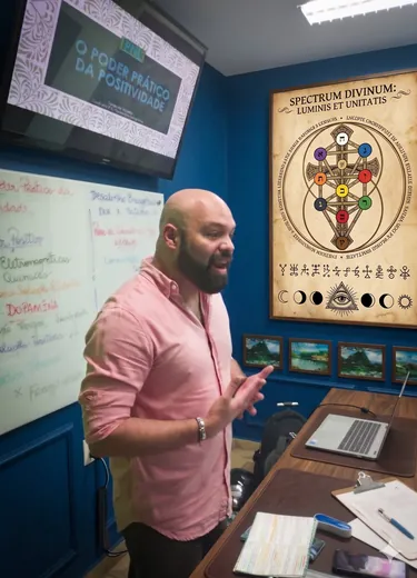 Marcello em aula de PNL